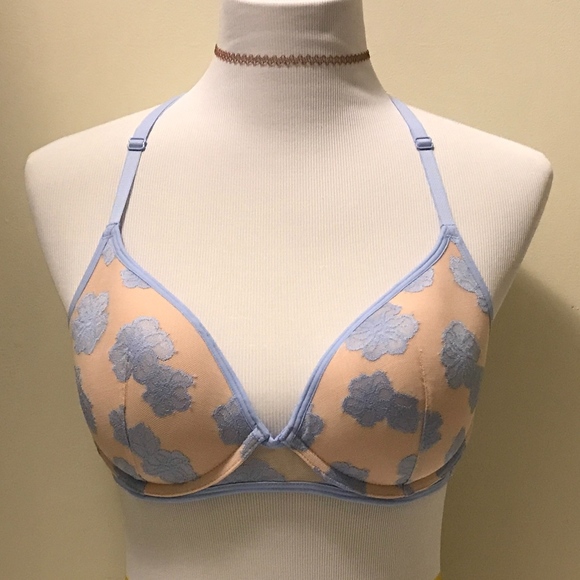 VS PINK Hibiscus Lace Cage Back Bra - 36B - Picture 1 of 3